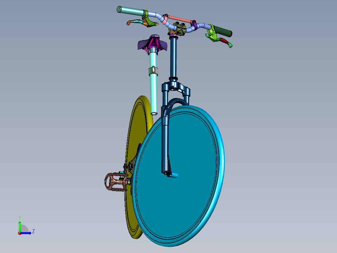 实心公路自行车左视图