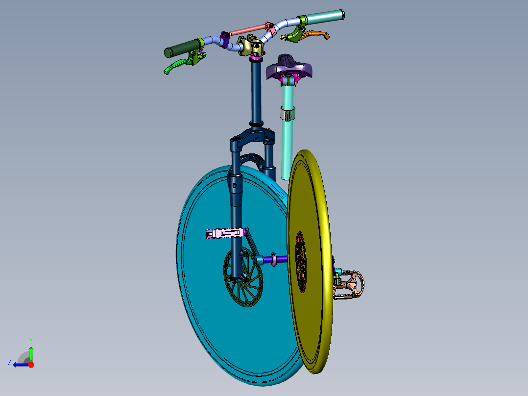 实心公路自行车右视图