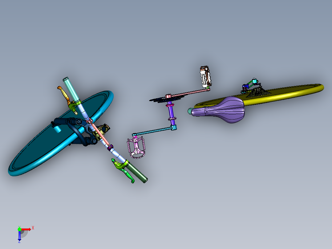 实心公路自行车俯视图