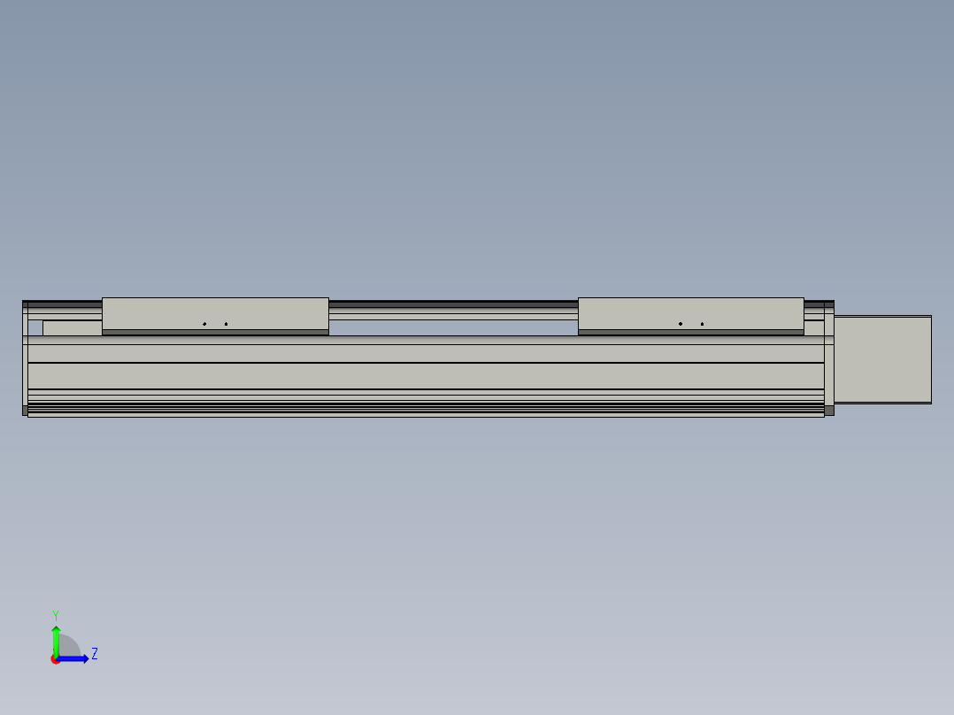 直线模组LHB21-L40-S450-L(B)设计图纸左视图