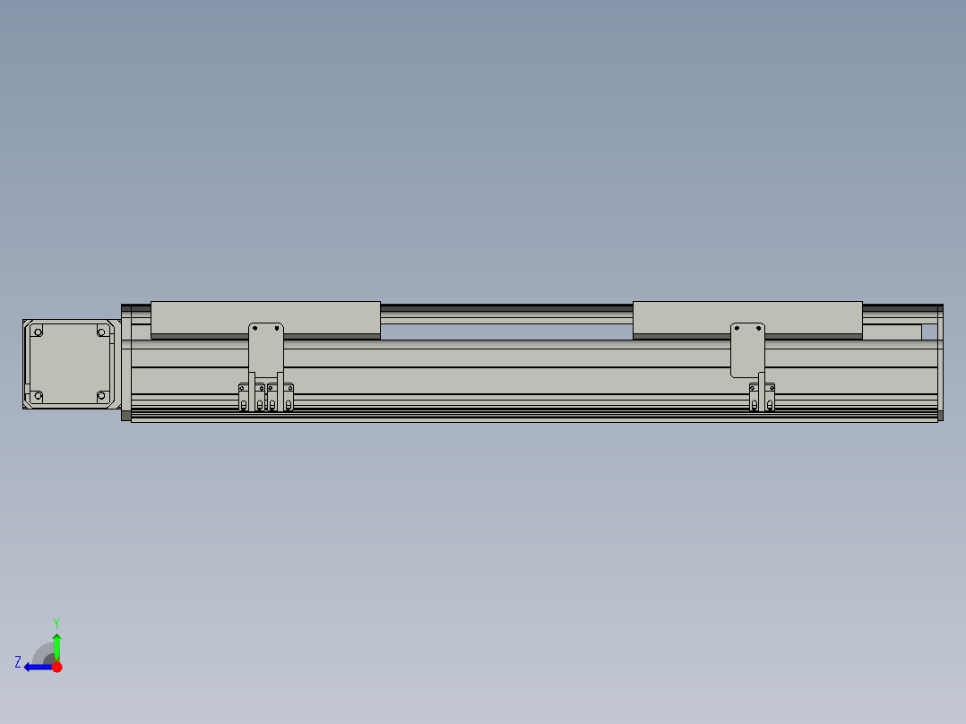 直线模组LHB21-L40-S450-L(B)设计图纸右视图