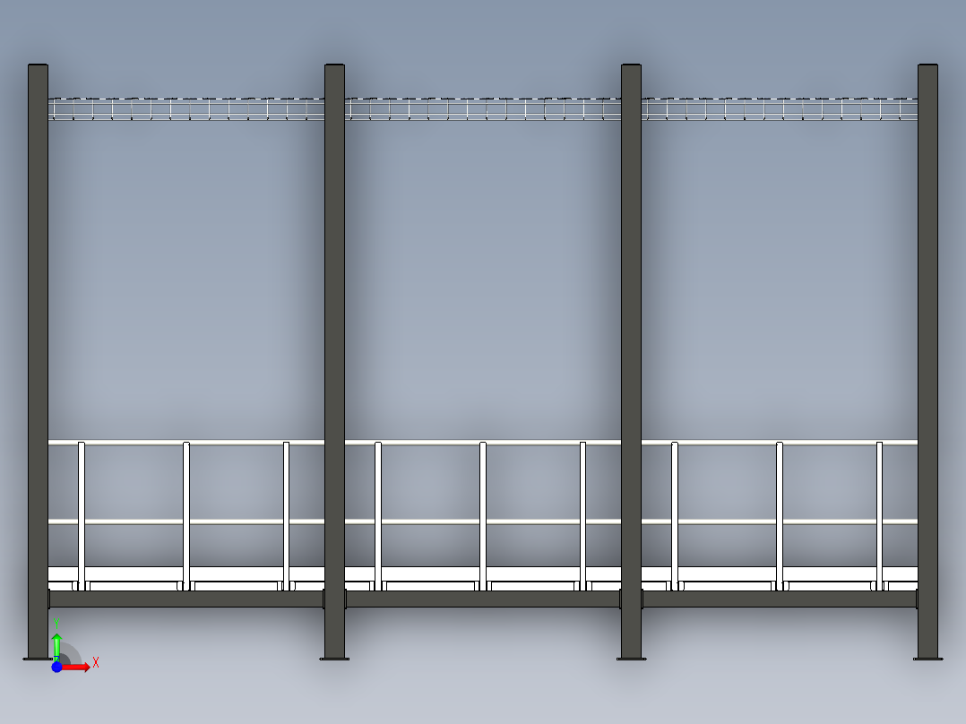 服务器机房走道前视图