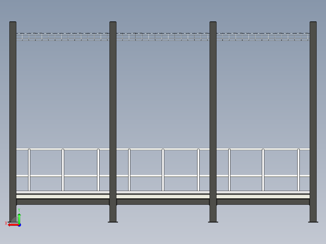 服务器机房走道后视图