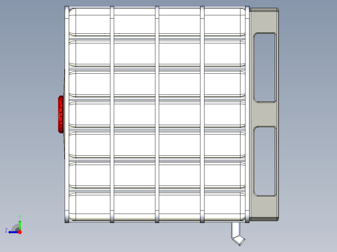 聚氨酯 1000 升水箱位于 1000x1200 尺寸托盘右视图