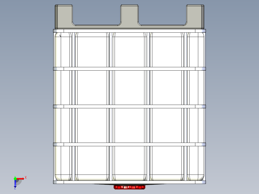 聚氨酯 1000 升水箱位于 1000x1200 尺寸托盘俯视图