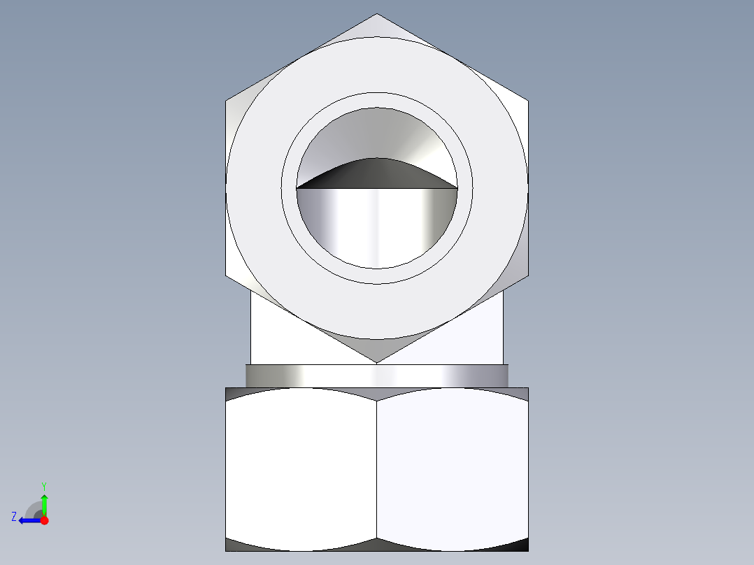 卡套式工业通用硬管接头EO_Union_elbow_W38ZSCF右视图