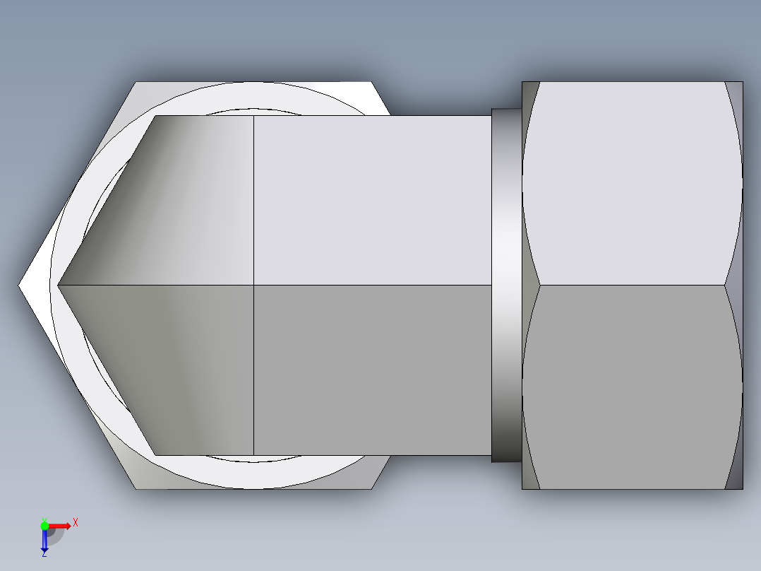卡套式工业通用硬管接头EO_Union_elbow_W38ZSCF俯视图