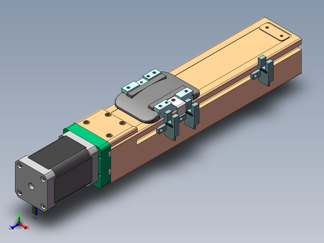 MTH丝杆半封闭模组MTH5M-BC-42正等轴测图