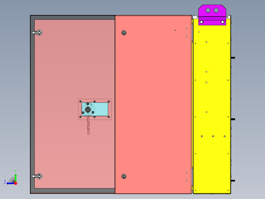 钣金_电气_柜体-stp 三维 图纸右视图