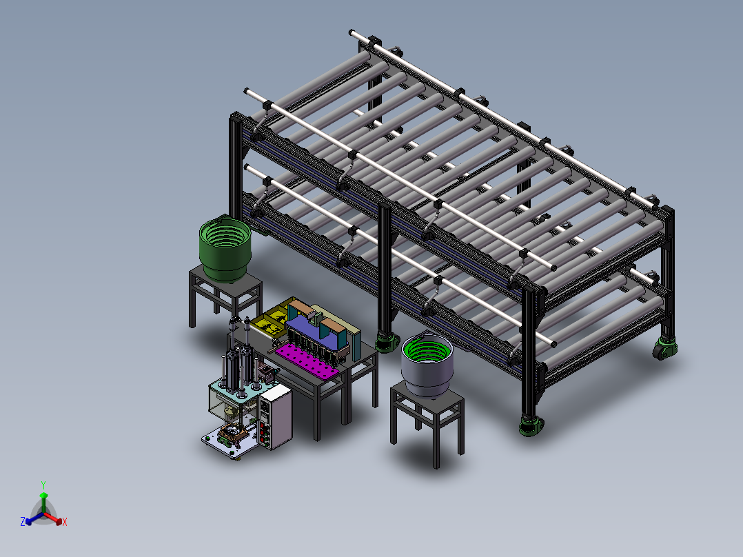 永磁生产线设备sw17可编辑正等轴测图