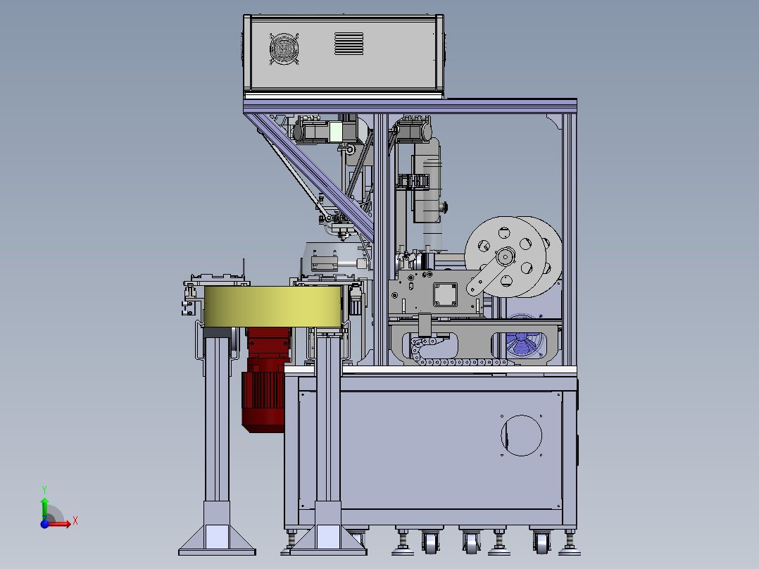 蜘蛛手泡棉贴装连线自动化sw18可编辑前视图