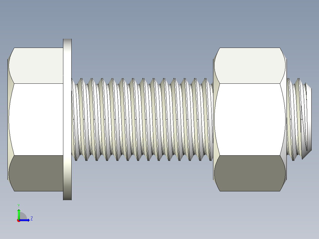 螺栓和六角螺母-1 - 8 UNC左视图