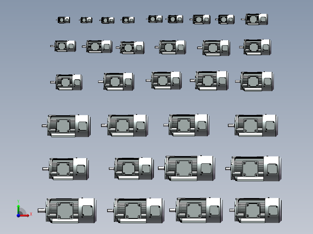 YVPYVF2变频电机B3型模型合集