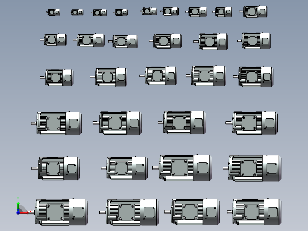 YVPYVF2变频电机B3型模型合集前视图