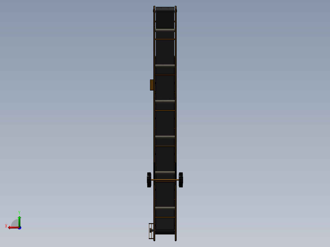 倾斜皮带运输机后视图