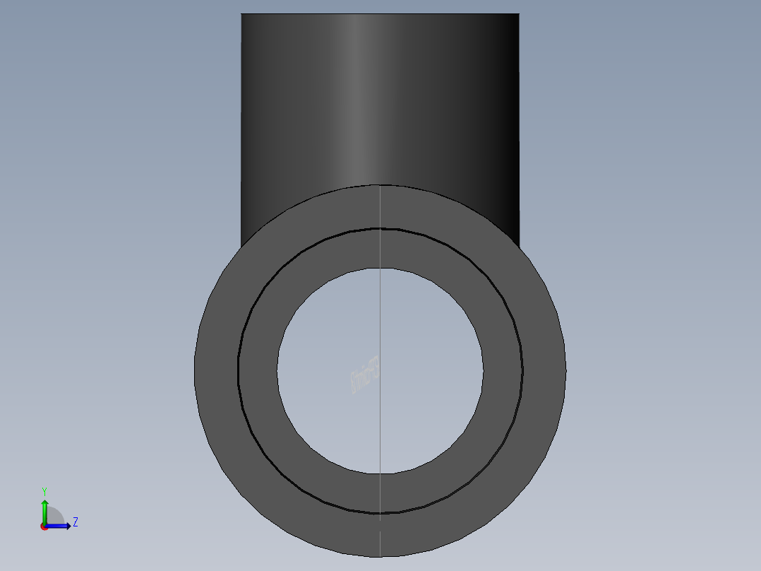 PVC管件-1x0.5 R-Tee前视图