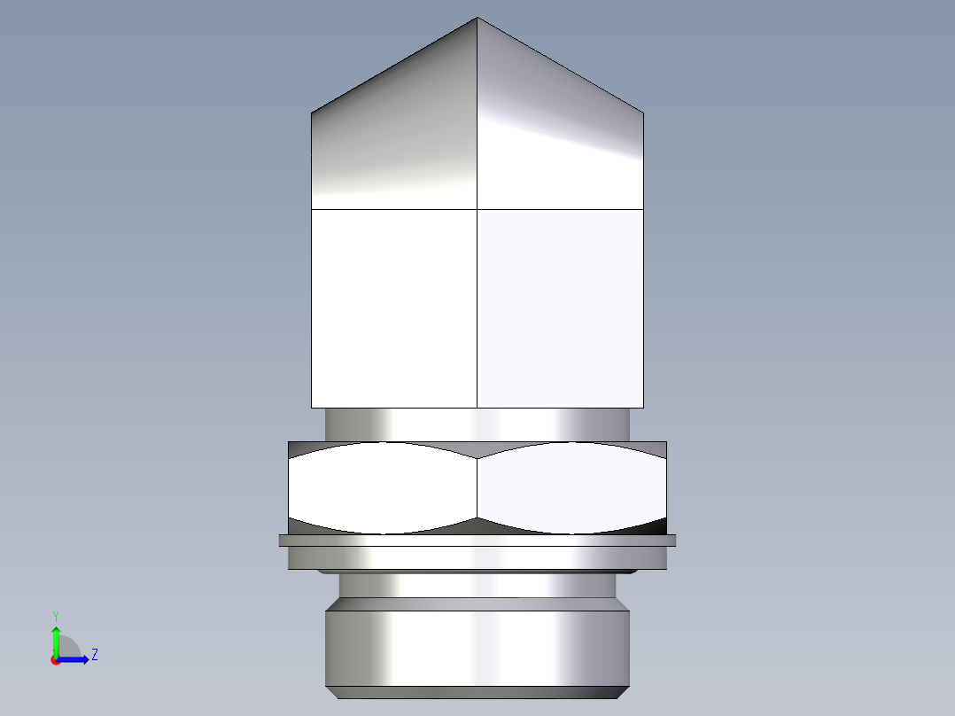 卡套式工业通用硬管接头EO_Adjustable_Locknut_elbow_WEE28LMOMDCF左视图