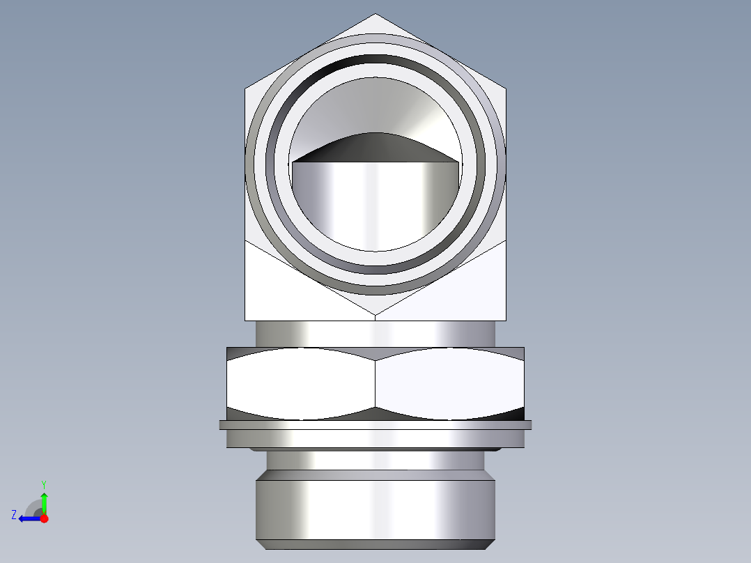 卡套式工业通用硬管接头EO_Adjustable_Locknut_elbow_WEE28LMOMDCF右视图