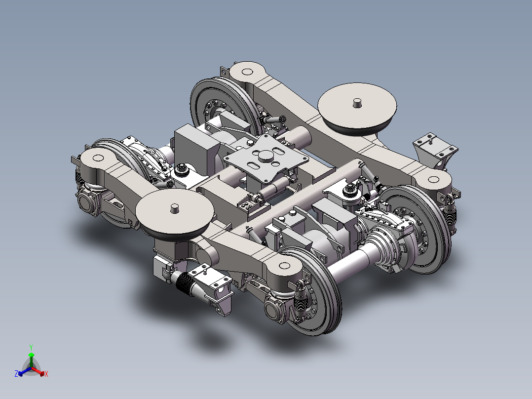CRH2动车转向架系统 1207527正等轴测图