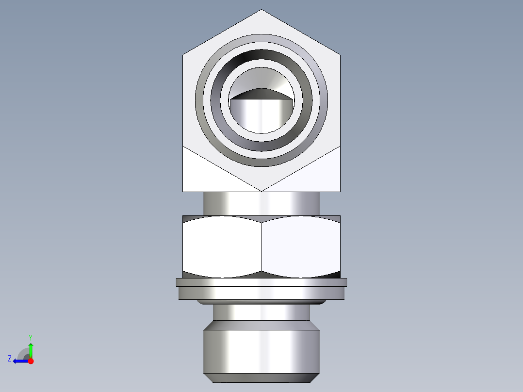 卡套式工业通用硬管接头EO_Adjustable_Locknut_elbow_WEE10LMOMDCF右视图