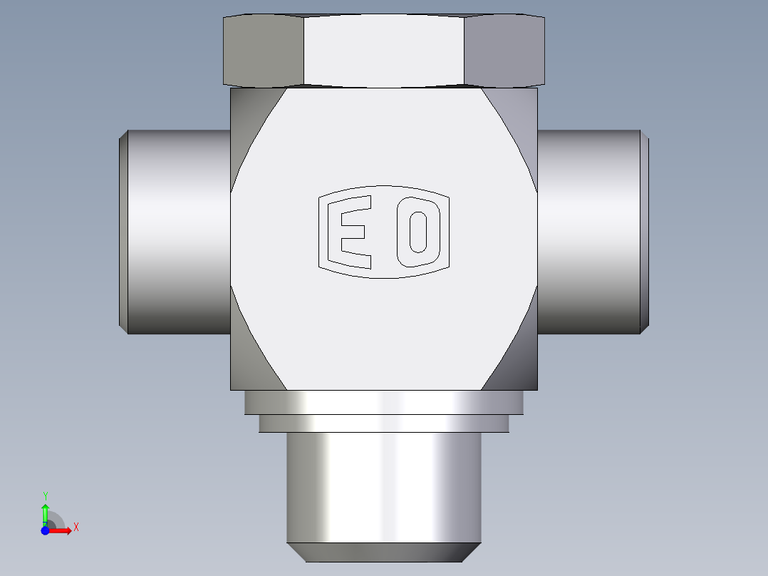 卡套式工业通用硬管接头EO_High_pressure_banjo_tee_TH15LRKDSOMDCF前视图