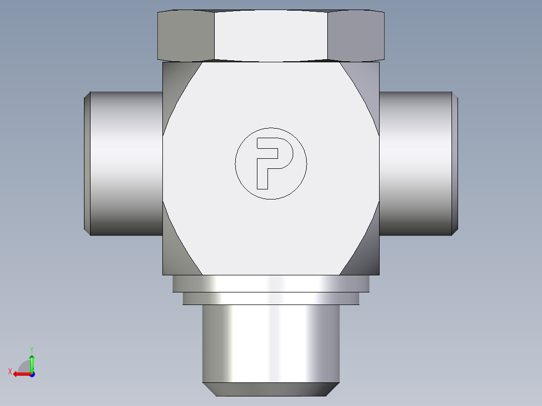 卡套式工业通用硬管接头EO_High_pressure_banjo_tee_TH15LRKDSOMDCF后视图