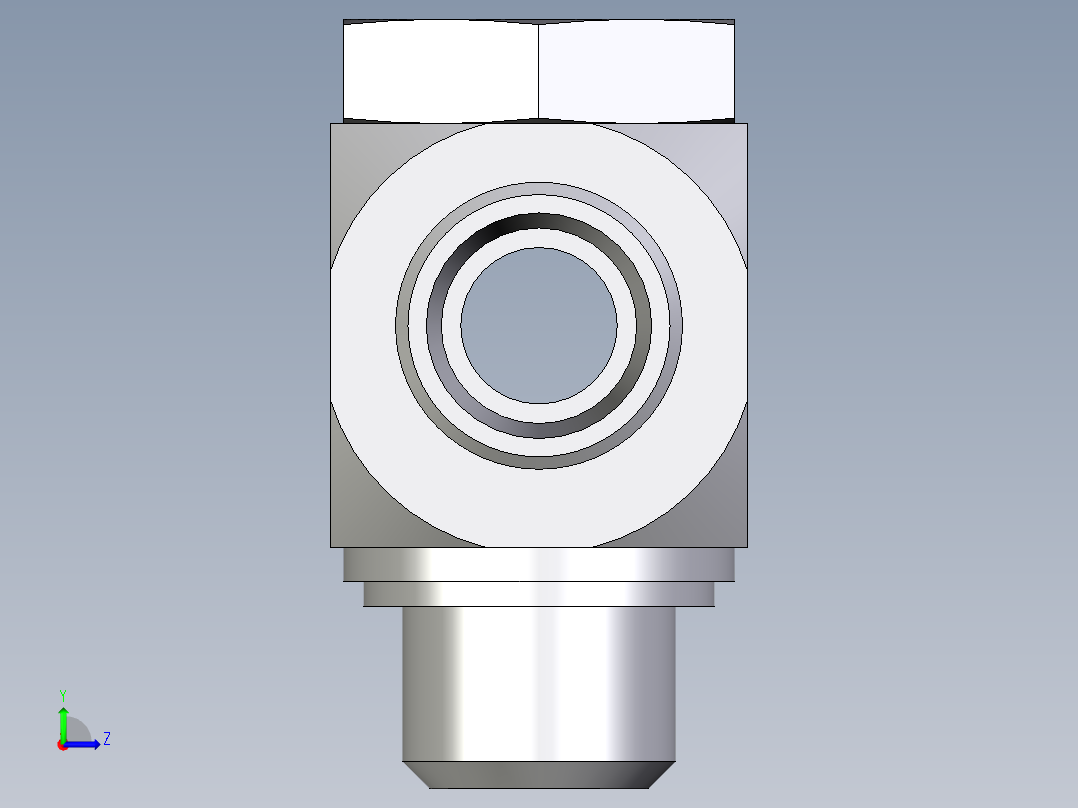 卡套式工业通用硬管接头EO_High_pressure_banjo_tee_TH15LRKDSOMDCF左视图