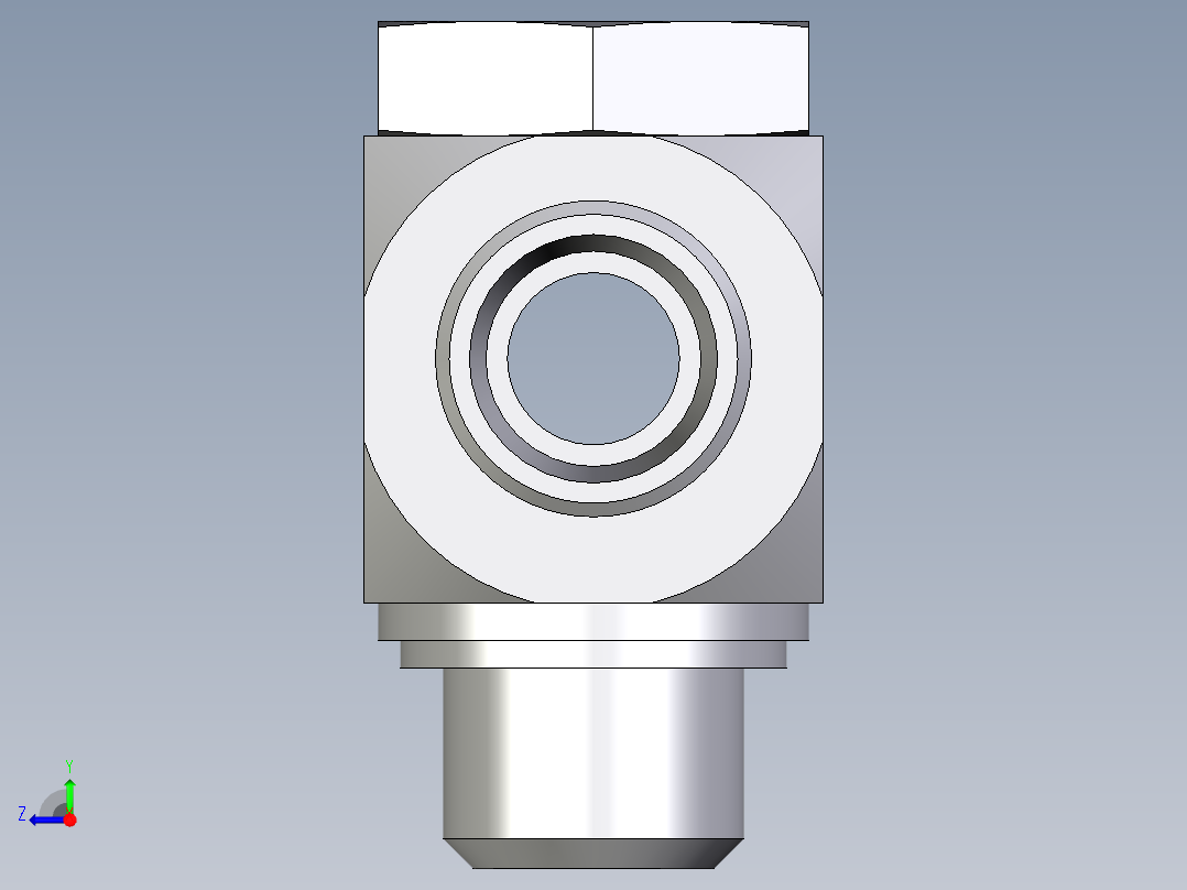 卡套式工业通用硬管接头EO_High_pressure_banjo_tee_TH15LRKDSOMDCF右视图