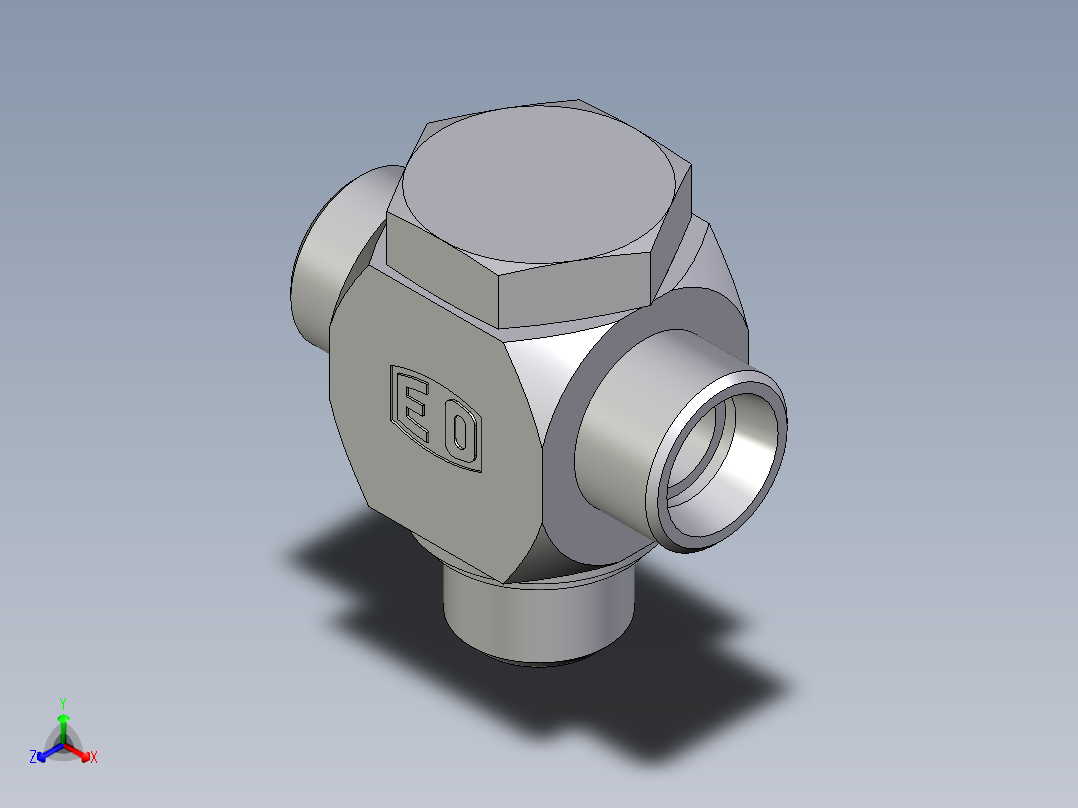 卡套式工业通用硬管接头EO_High_pressure_banjo_tee_TH15LRKDSOMDCF正等轴测图
