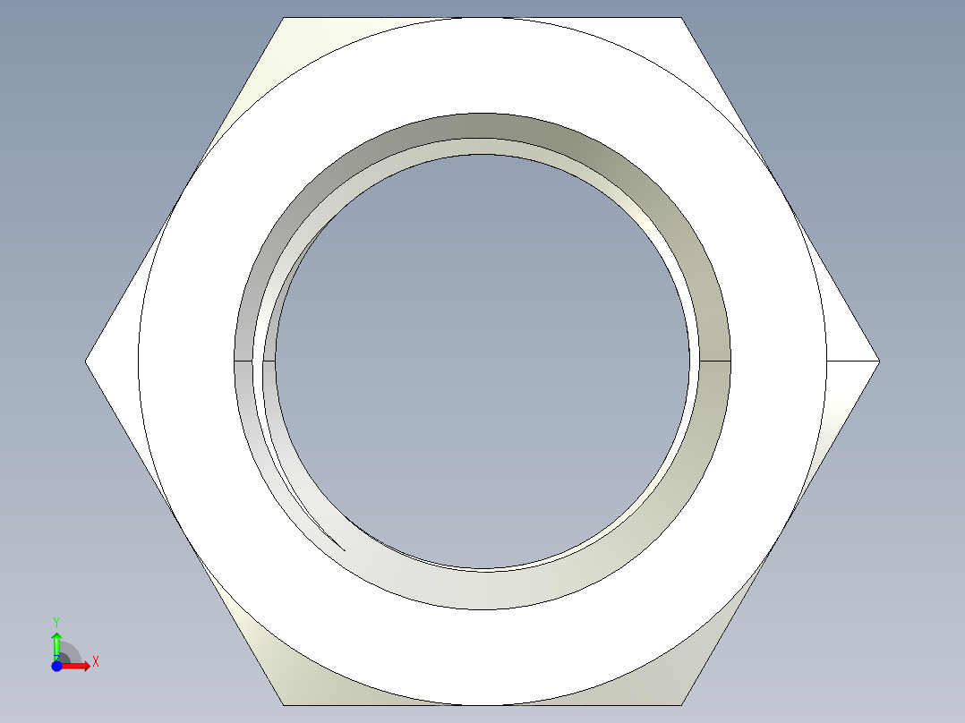DIN 934 螺母-M68 Nut.STEP前视图