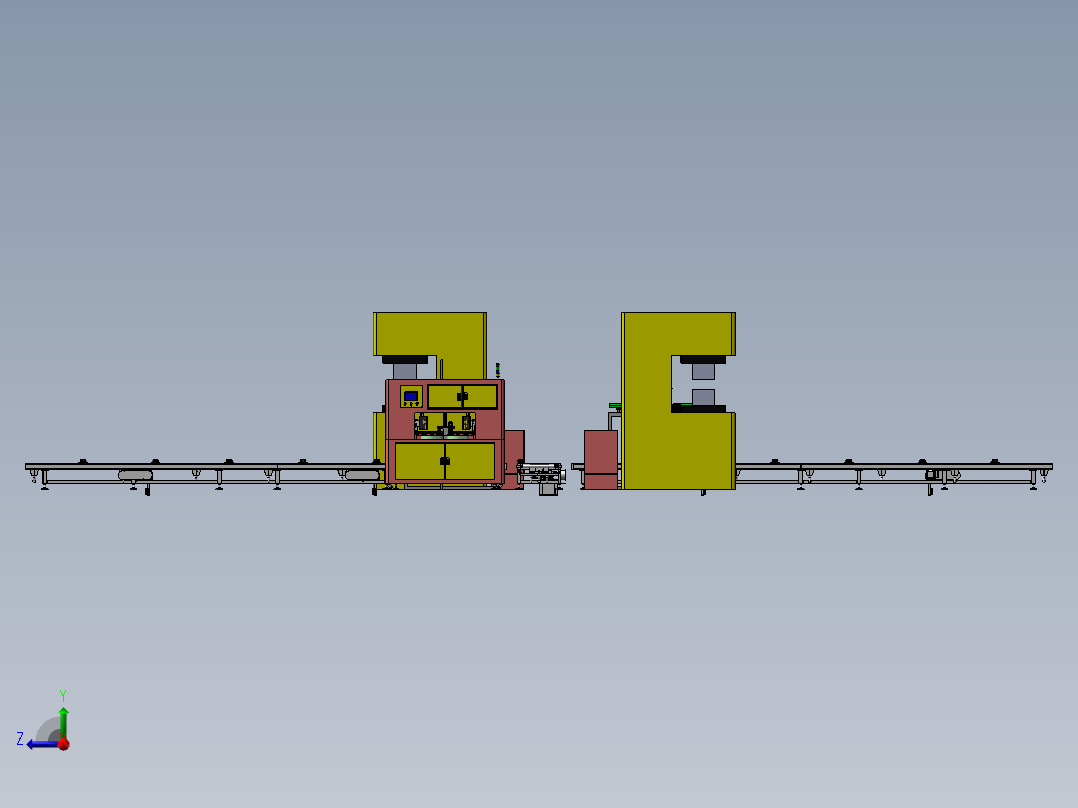 压合设备自动化机加工生产线sw17右视图