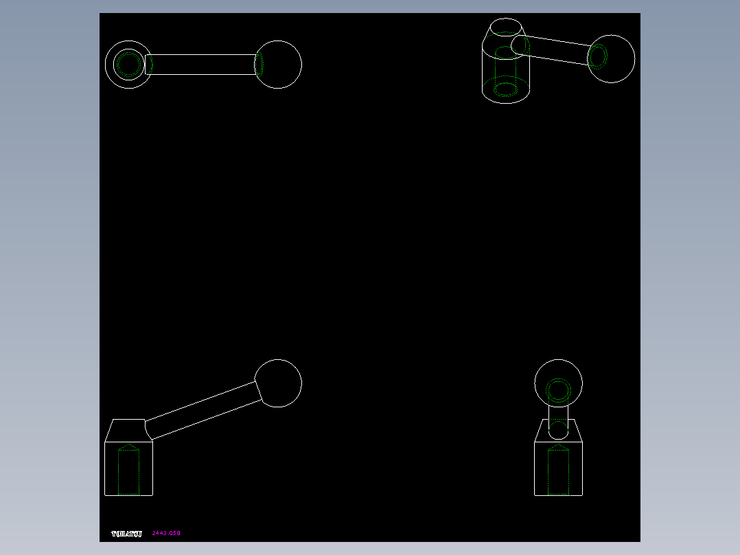 把手2443-2D多系列多零件图纸模型