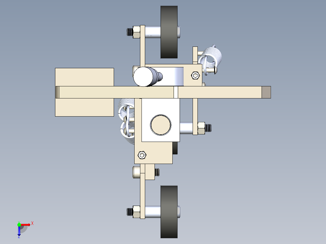 灵活的支座支架俯视图