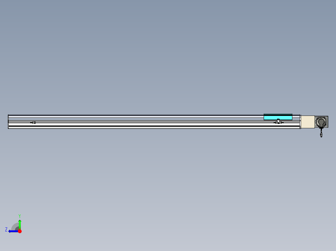 同步带滑台-半封闭B22H-L100-C-S1950-L-P75-D3-N5右视图