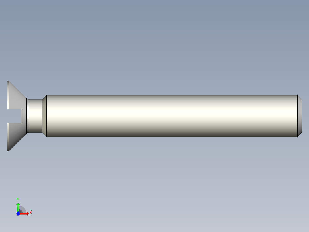 沉头螺钉-Slotted_BOLT-M6-L42_37-10-2x2-45.stp前视图