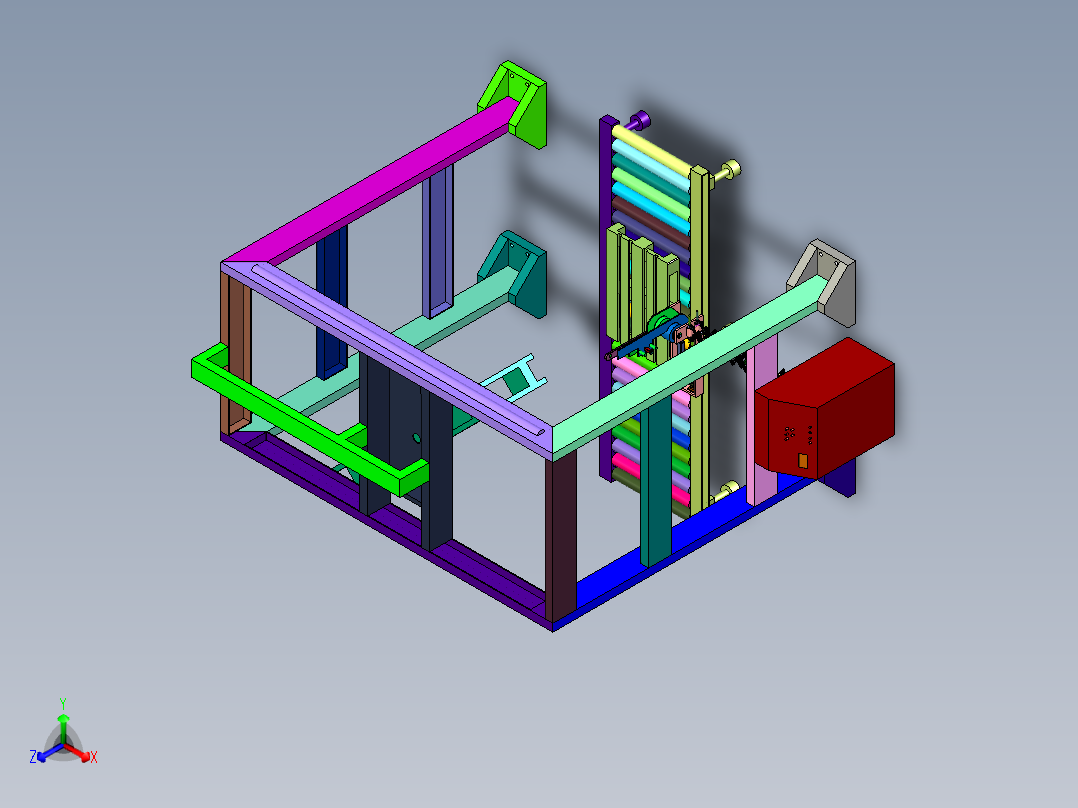 定位自动在线式缠绕包装机正等轴测图