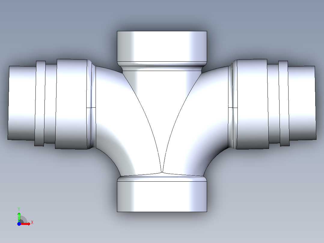 船舶管路系统S16_SeaDrainPLUS_DoubleSanitaryReducingTee-SxSxSxS_37E261930_2in Sea Drain Plus - Sanitary Double Reducer Tee - SxSxSxS前视图