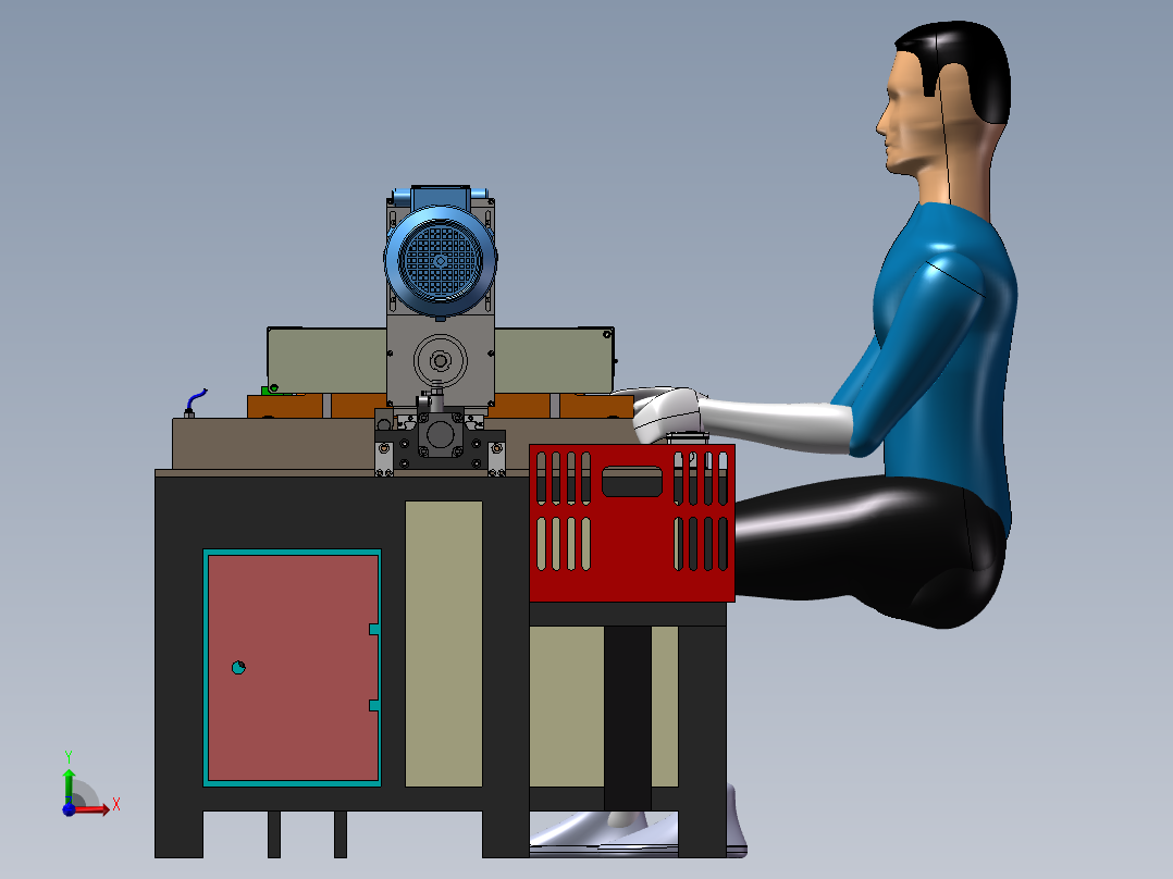 多头钻孔机 3D模型 非标自动化设备3D图纸3D模型前视图