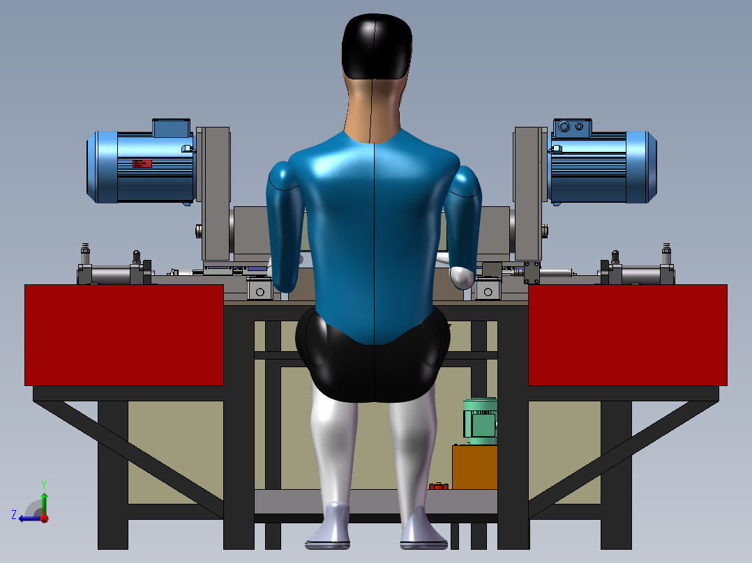 多头钻孔机 3D模型 非标自动化设备3D图纸3D模型右视图