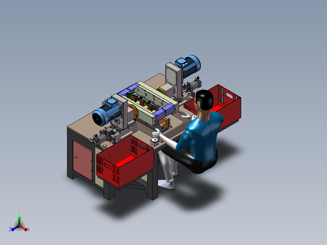 多头钻孔机 3D模型 非标自动化设备3D图纸3D模型正等轴测图