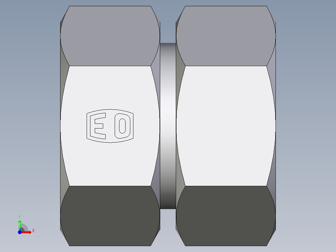 卡套式工业通用硬管接头EO_Swivel_union_GZ35LCF前视图