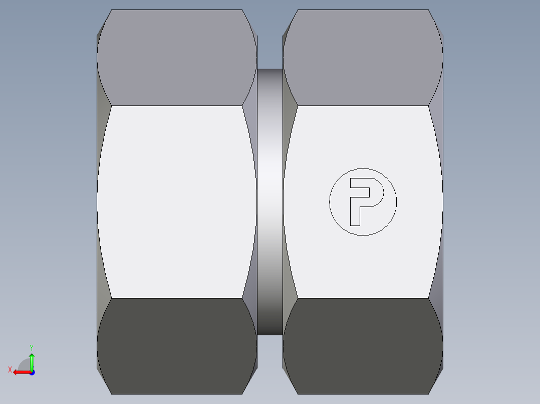 卡套式工业通用硬管接头EO_Swivel_union_GZ35LCF后视图