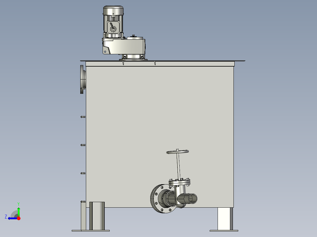 发酵罐矿浆浮选槽右视图