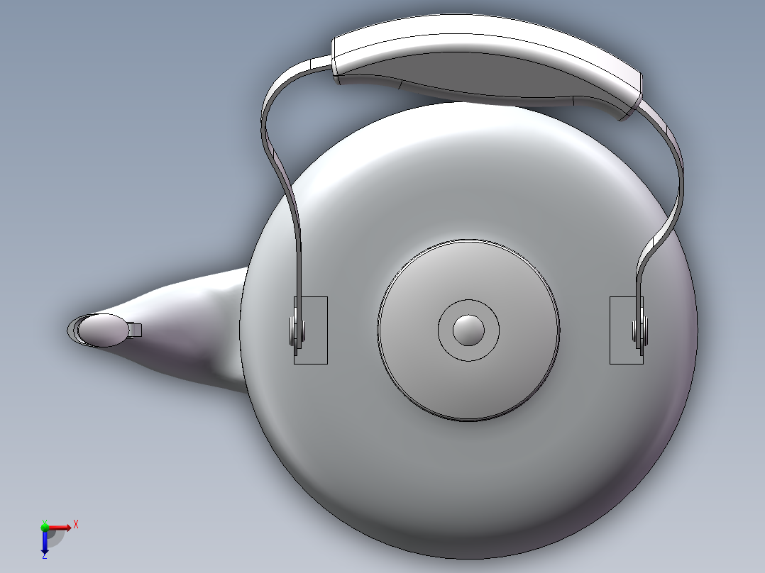 水壶装配模型俯视图