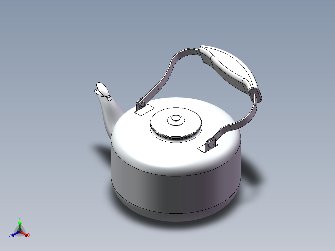 水壶装配模型正等轴测图