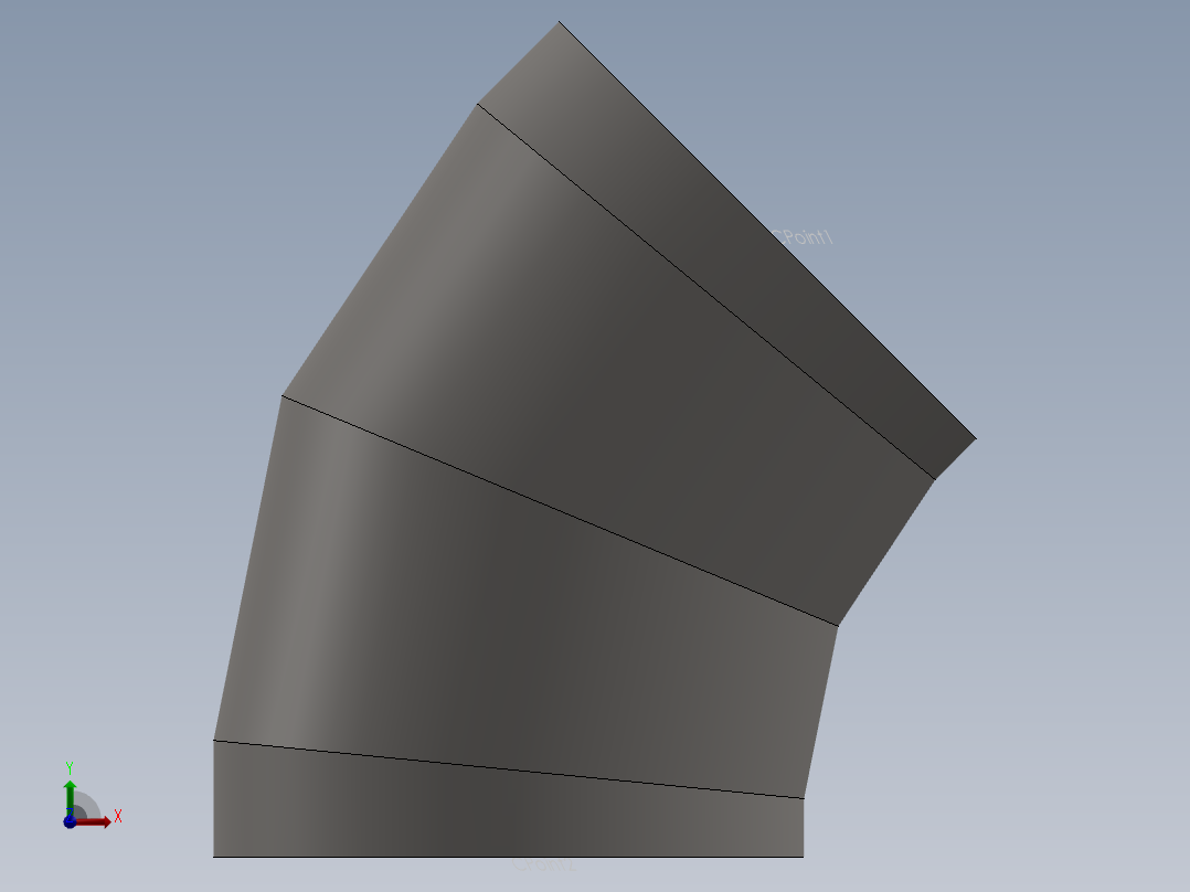 hvac round duct 45deg elbow前视图