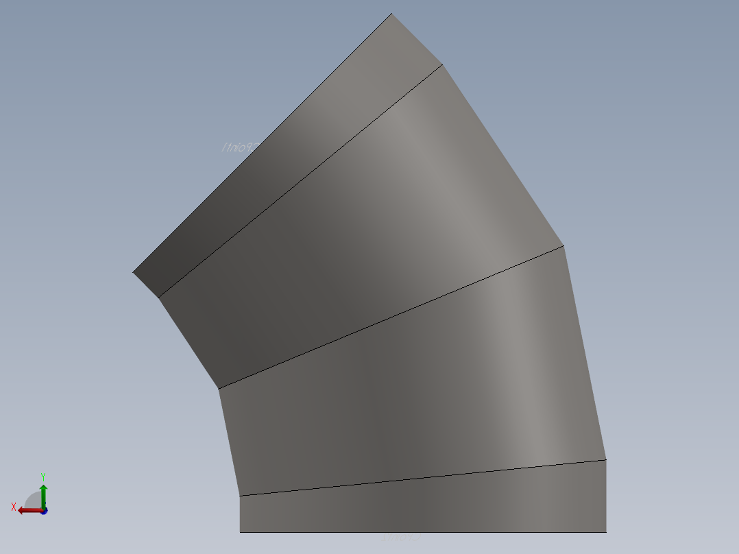 hvac round duct 45deg elbow后视图
