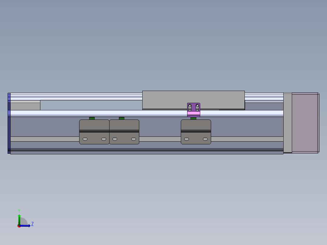 电动滑台模组SDN120左折模型左视图