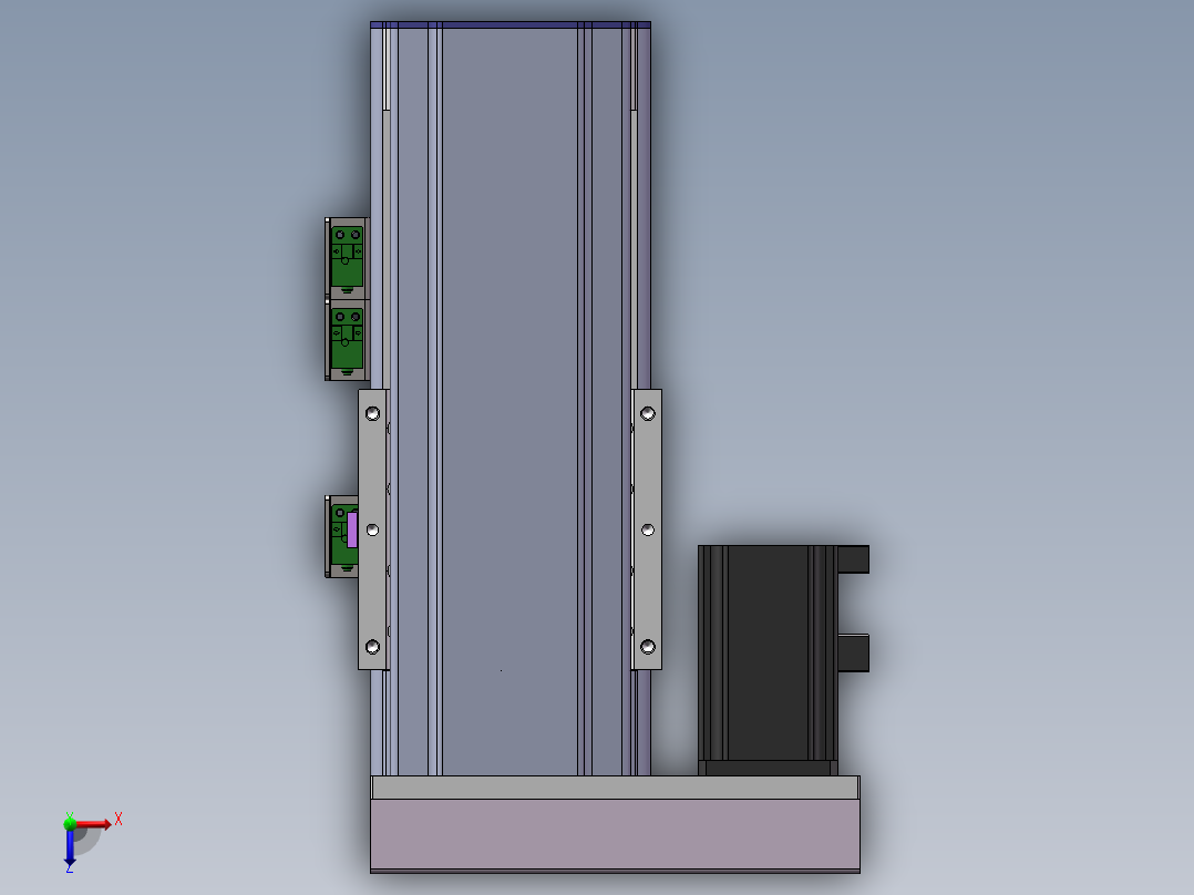 电动滑台模组SDN120左折模型俯视图