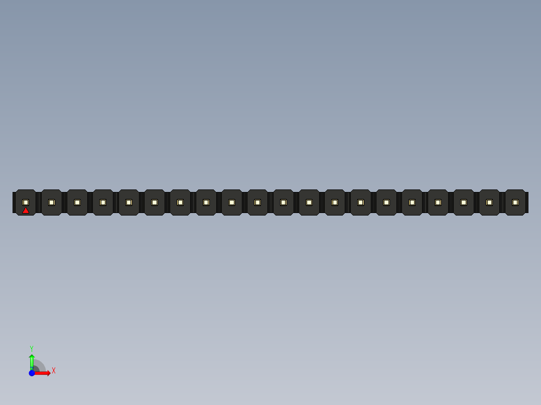 彩色公头100mil（2.54mm）系列-DS1021_black_1x20p_100mil_Type43_rev1.0前视图